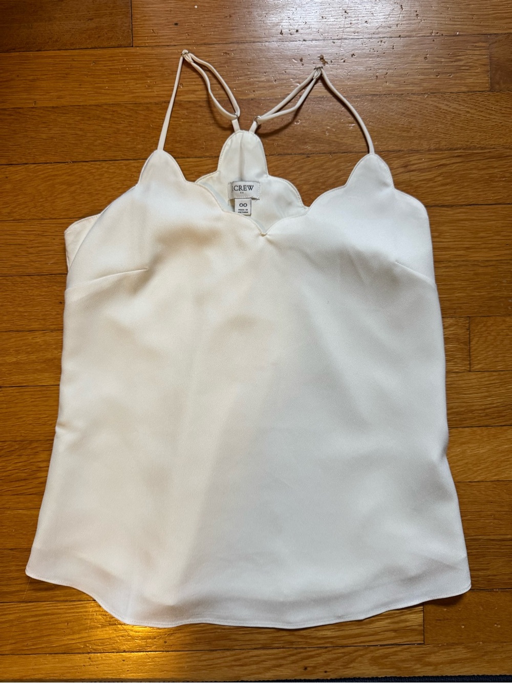 J. Crew White Scallop-Edge Camisole